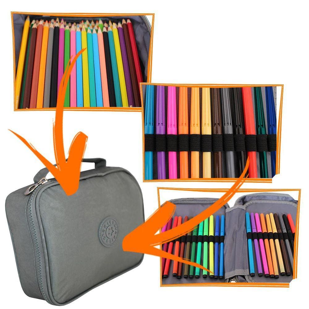 Estojo Escolar Box Jumbo Xf-Ping Tactel Juvenil Azul-Escuro