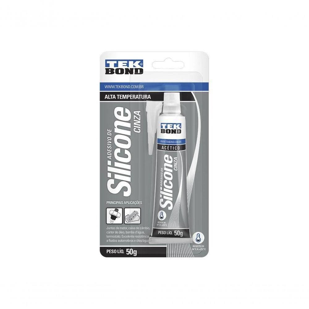Silicone Tekbond Alta Temperatura Cinza 050G Blister