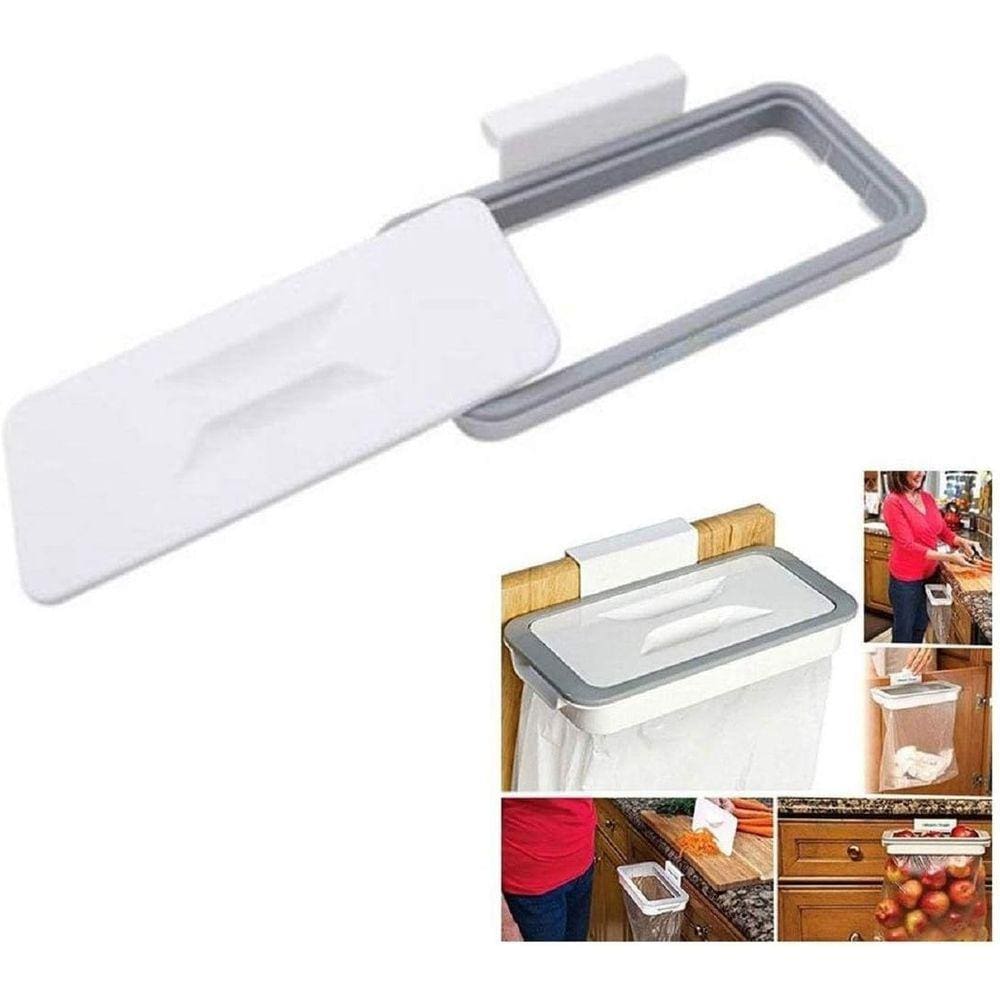 Suporte Saco De Lixo Lixeira Com Tampa Portátil Cozinha