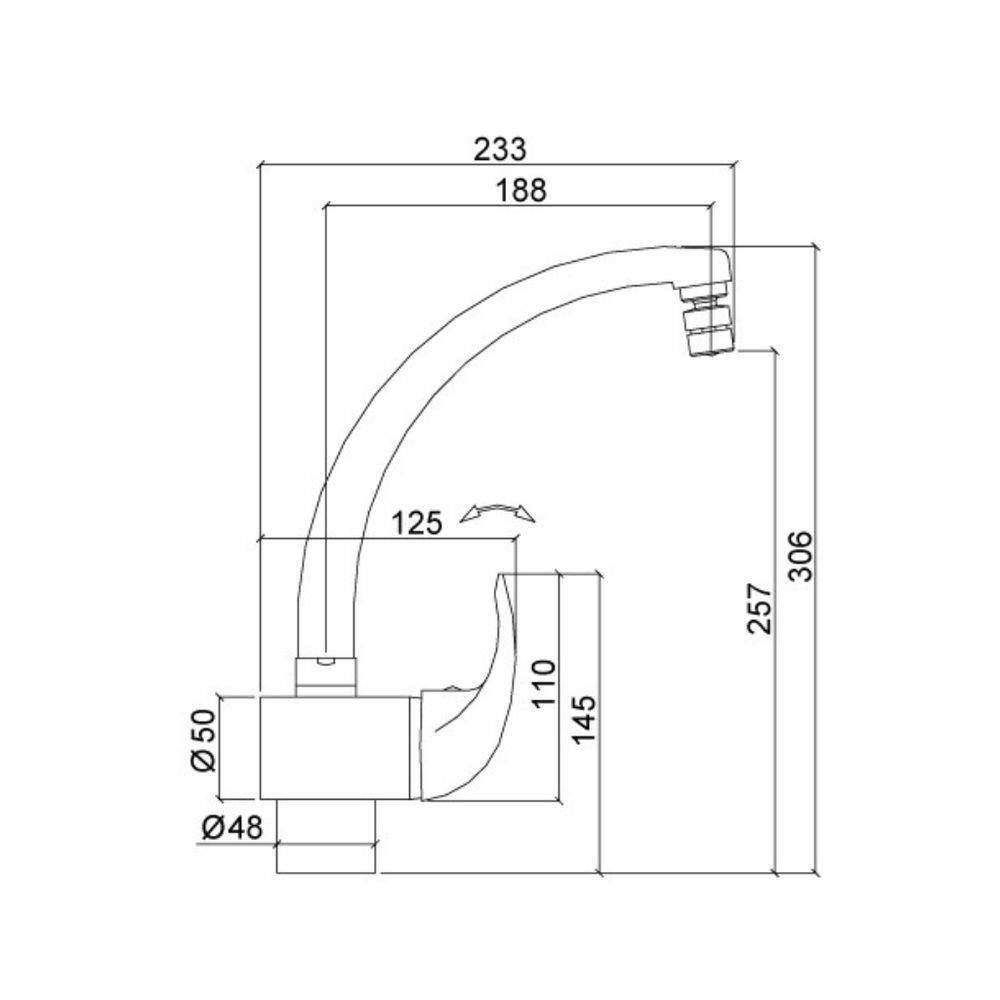 Misturador Monocomando Cozinha Mesa Allure 2257 C71 - Lorenzetti Cromado