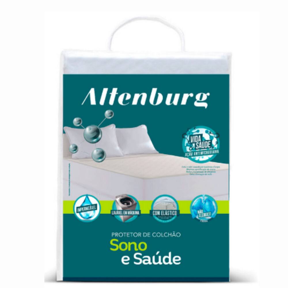 Protetor de Colchão Impermeável Altenburg Sono e Saúde King 193x203x36 - Ação antimicrobiana contra fungos, Ácaros