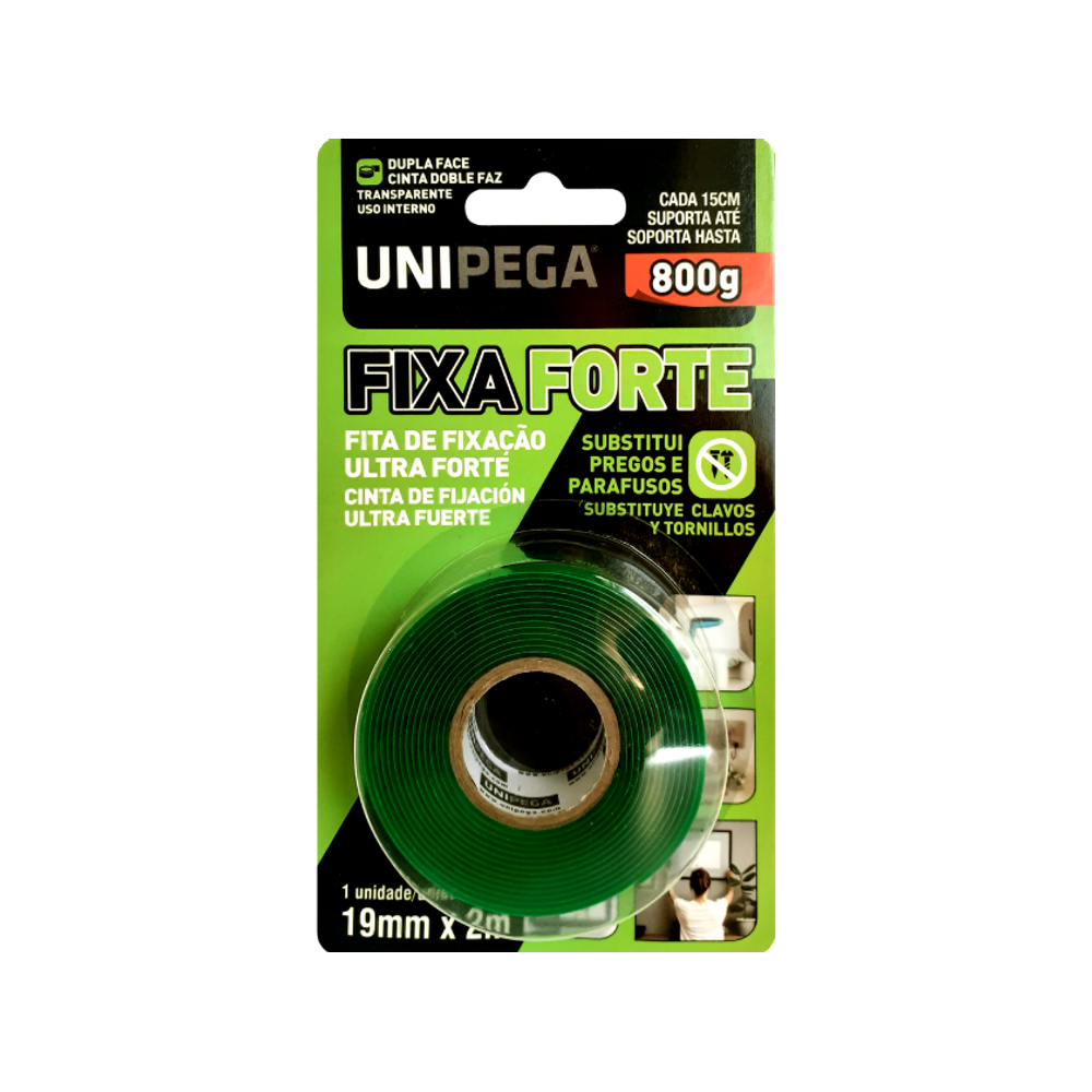 Fita Dupla Face Fixa Forte 19MM X 2M - Unipega
