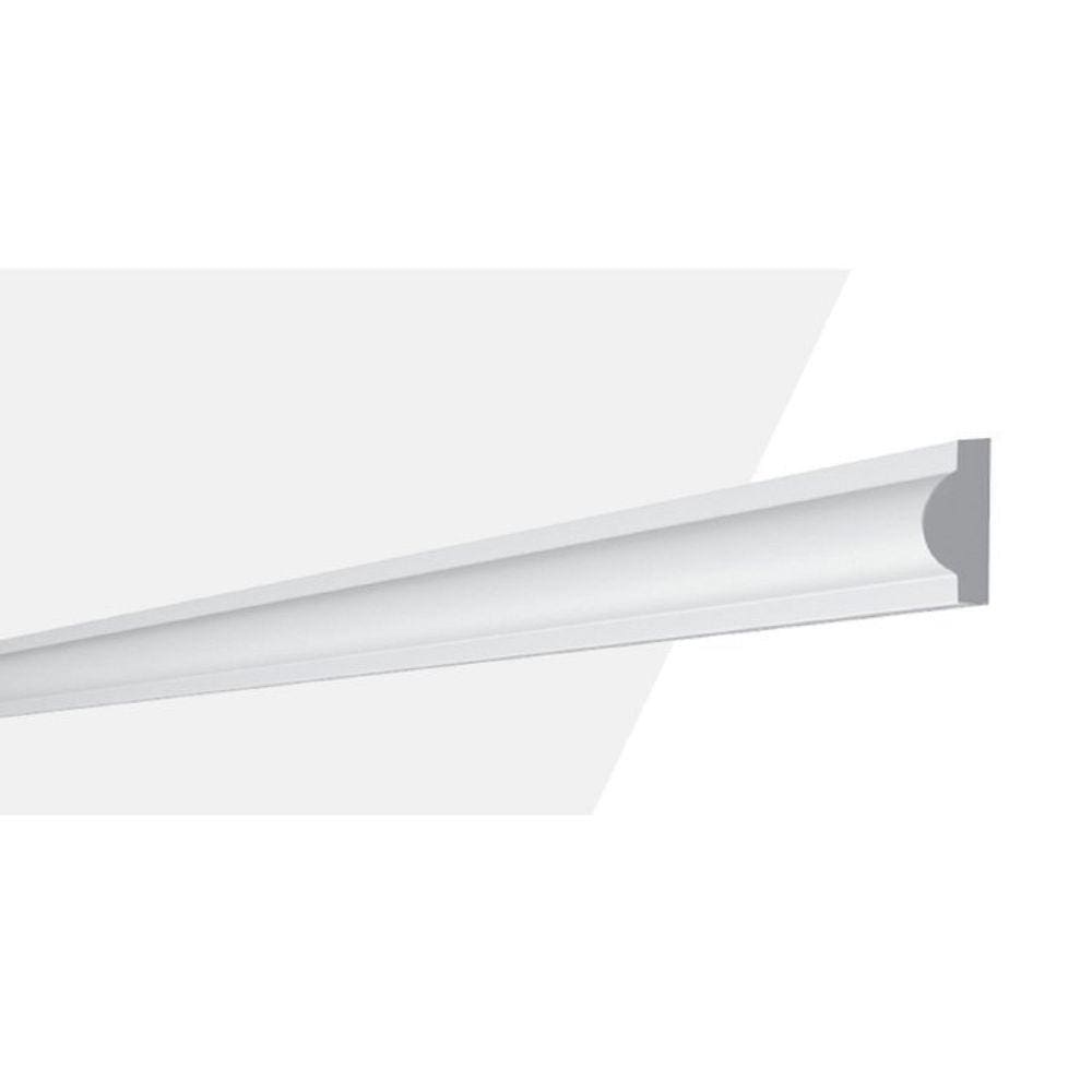 Kit com 15 Boiserie de Poliestireno 3cm X 21mm X 2m M2 Nmc Rodapés Branco Branco