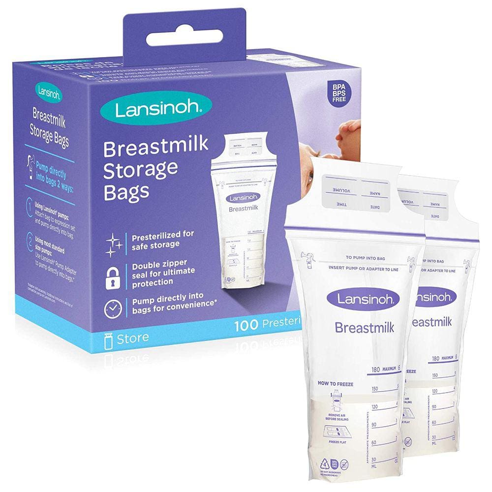 Sacos de armazenamento de leite de mama lansinoh, 100 conde