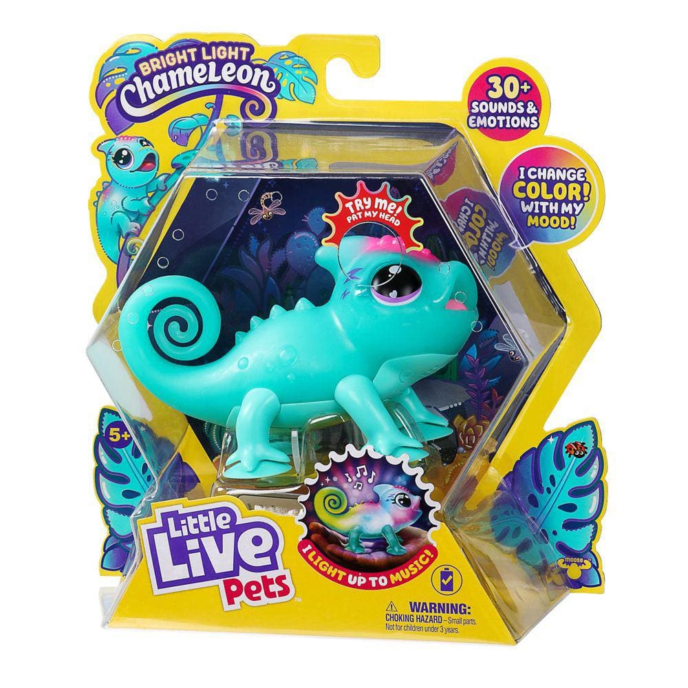 Camaleão Interativo com Luz, Som e Emoção! Brinquedo Little Live Pets Sunny (Baterias Inclusas, +5 anos)