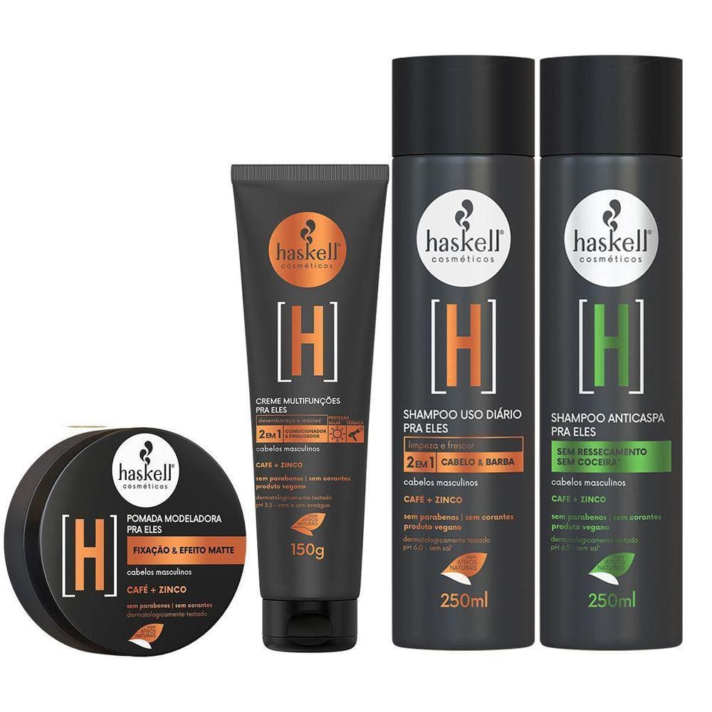 Kit Sh + Kit Cabelo E Barba Haskell Pra Ele Homem