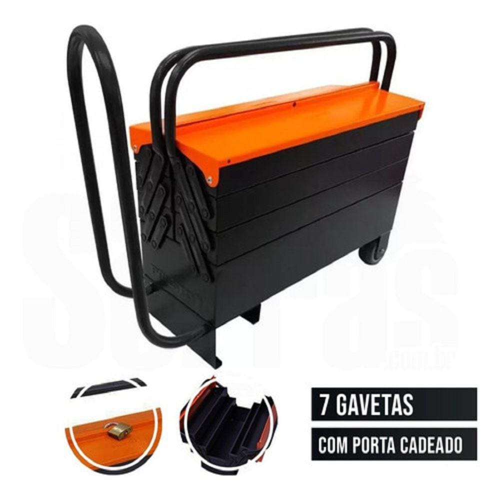 Caixa Para Ferramentas Sanfonada C/ 7 Gavetas Presto 91804