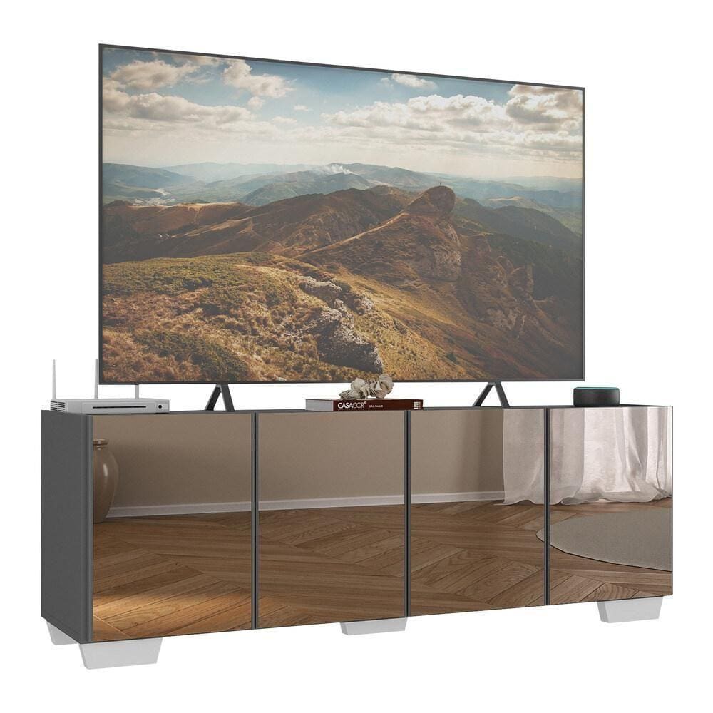Rack Tv Até 50 Polegadas Com Espelhos Mp1083 Grafite branco