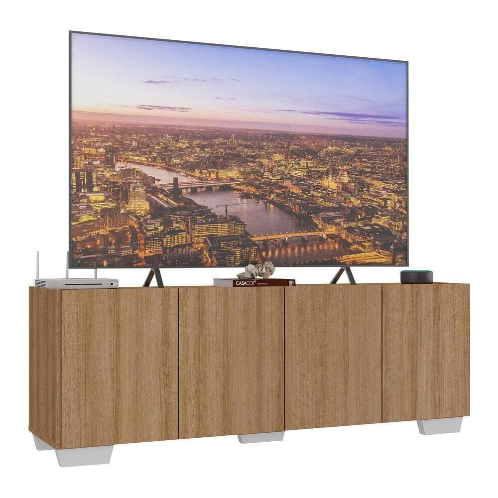 Rack Para Tv Até 50 Polegadas Com Mp1072 Rustic branco