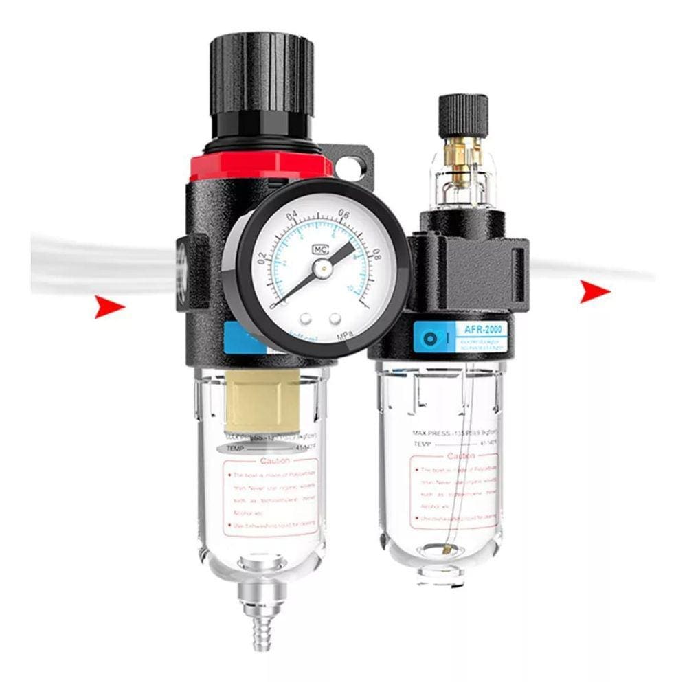 Filtro Eliminador De Água E Óleo C/Regulador Pressão 1/4 ``