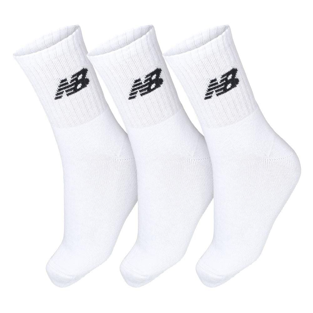 Meia New Balance Lifestyle Basic 35 ao 38 - Pack com 3 Pares - Branca