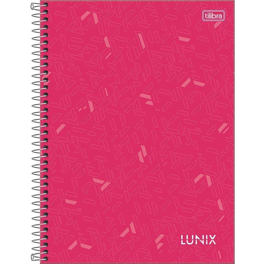 Caderno Espiral Tilibra Universitário | Capa Dura 10 Matérias Lunix 160 Folhas - Embalagem com 4 Unidades