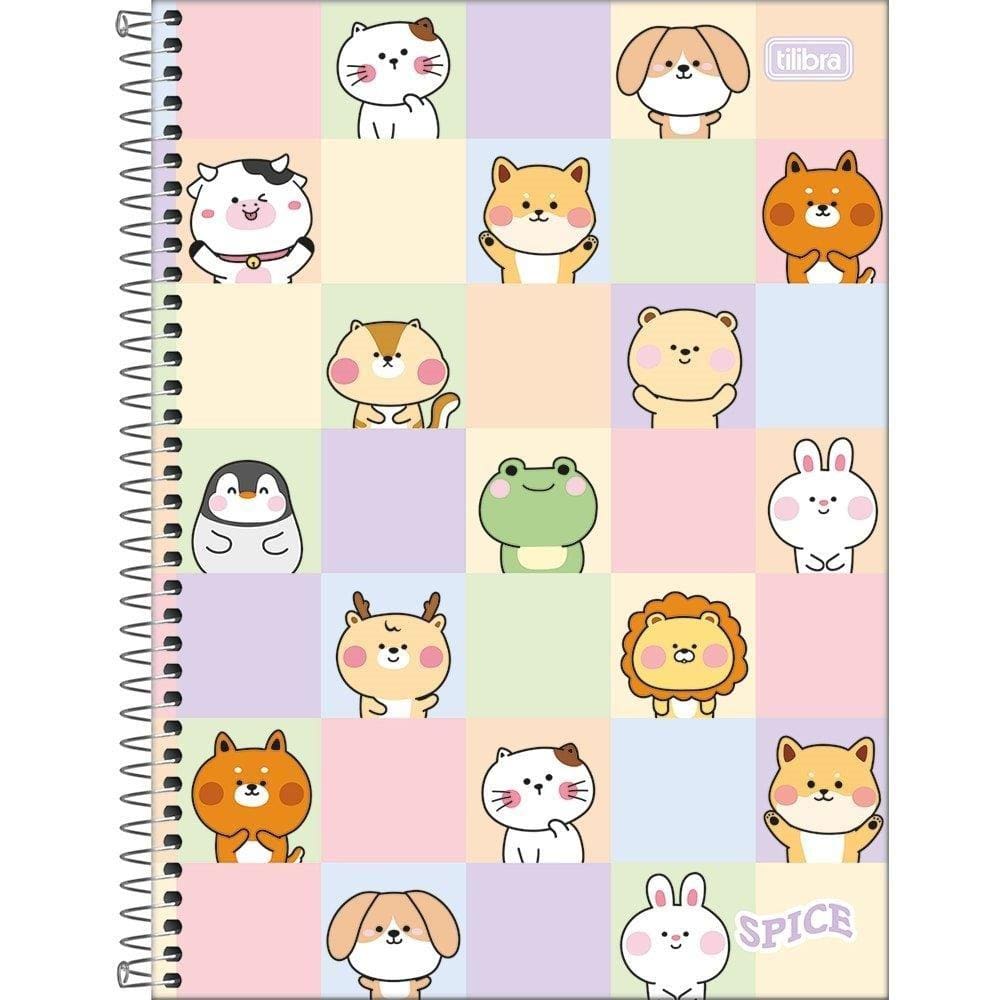 Caderno Espiral Universitário Capa Dura 16 Matérias Tilibra Spice Feminino 256 Folhas - Embalagem com 2 Unidades