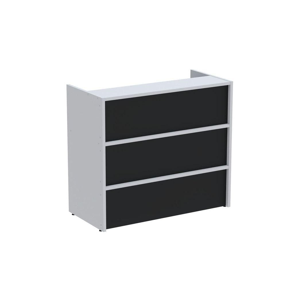 Balcão para Atendimento BCAT1200P25 Cinza/Preto