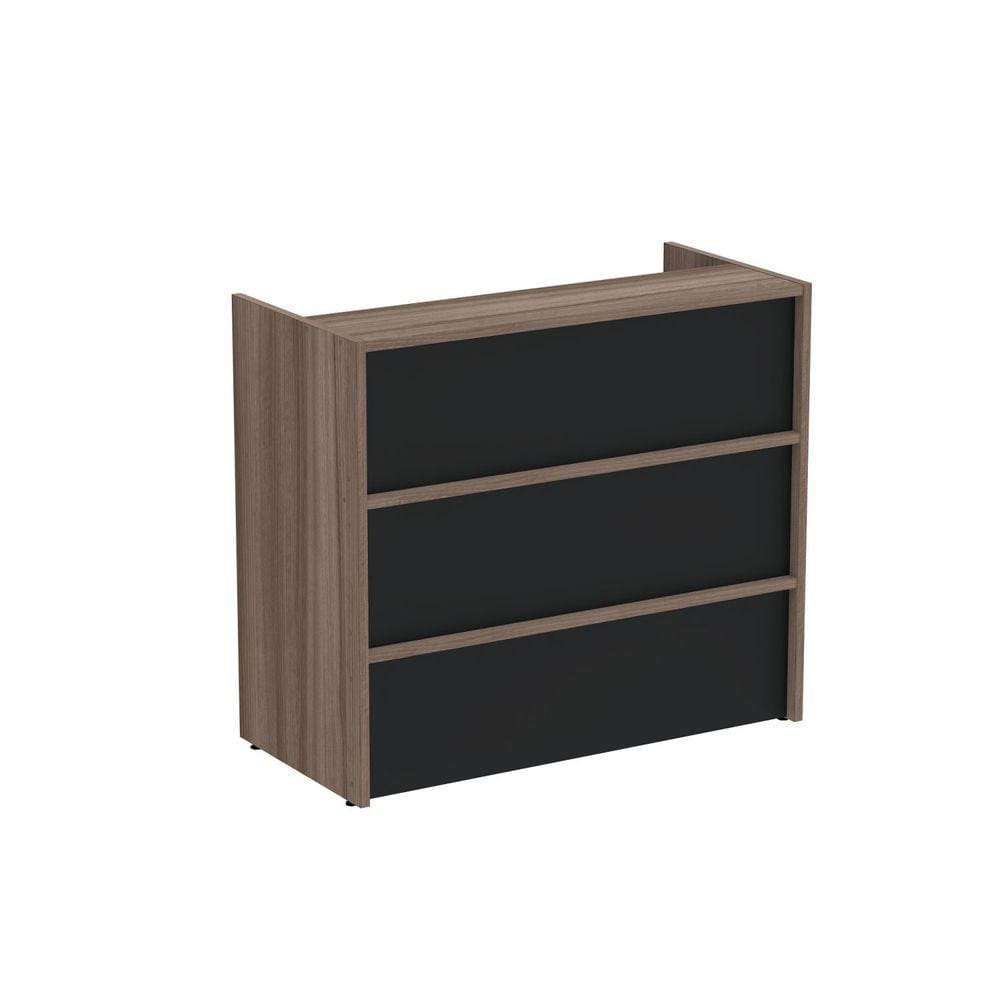 Balcão para Atendimento BCAT900P25 Walnut/Preto