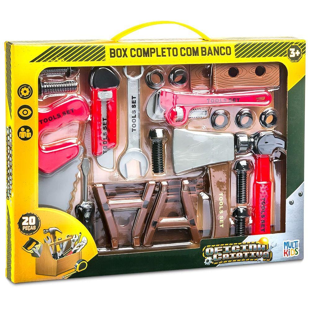 Oficina Criativa Kit Construtor com 20 peças Multikids -