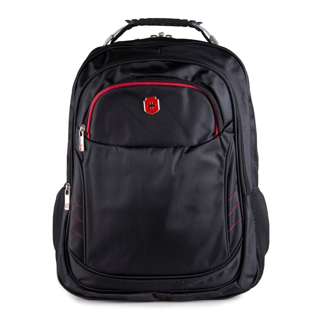 Mochila para Notebook Executiva Swissland Sl04004 em Poliester com Cabo de Aco 18 Preto com Vermelho