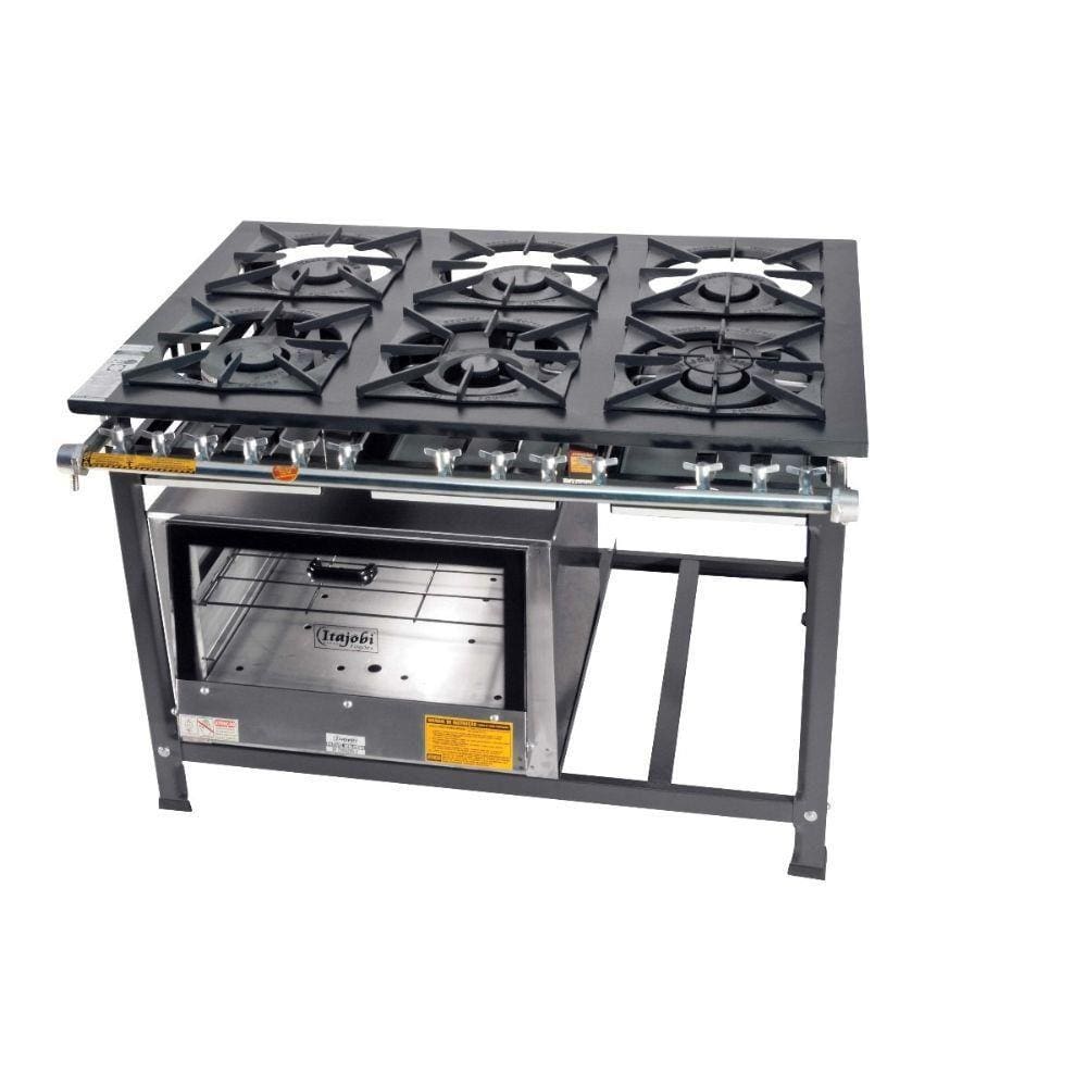 Fogão Industrial Tradicional 30x30 6 Bocas com Forno Itajobi