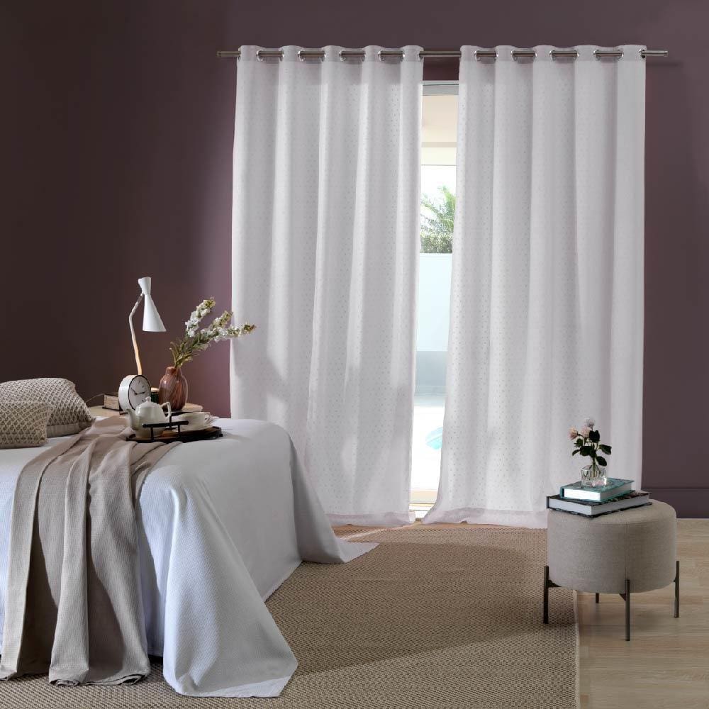 Cortina Sala Quarto Duo Poa Bella Janela 3,00m x 1,70m