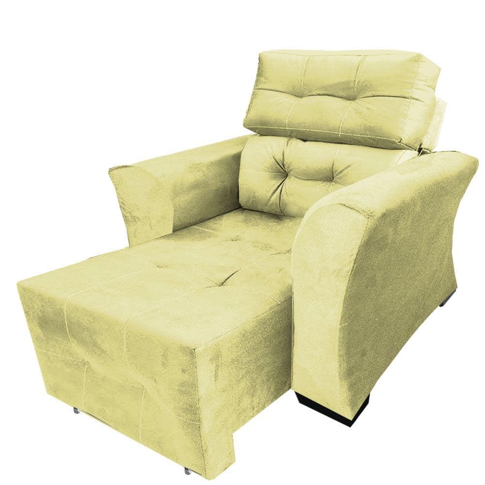 Poltrona Do Papai Reclinável Retrátil Grécia Amarelo