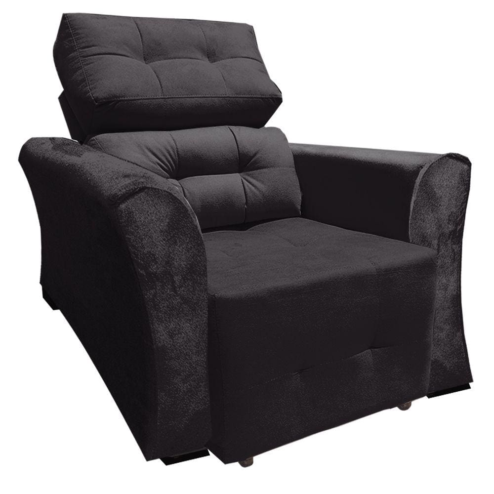 Poltrona Do Papai Reclinável Retrátil Grécia Preto