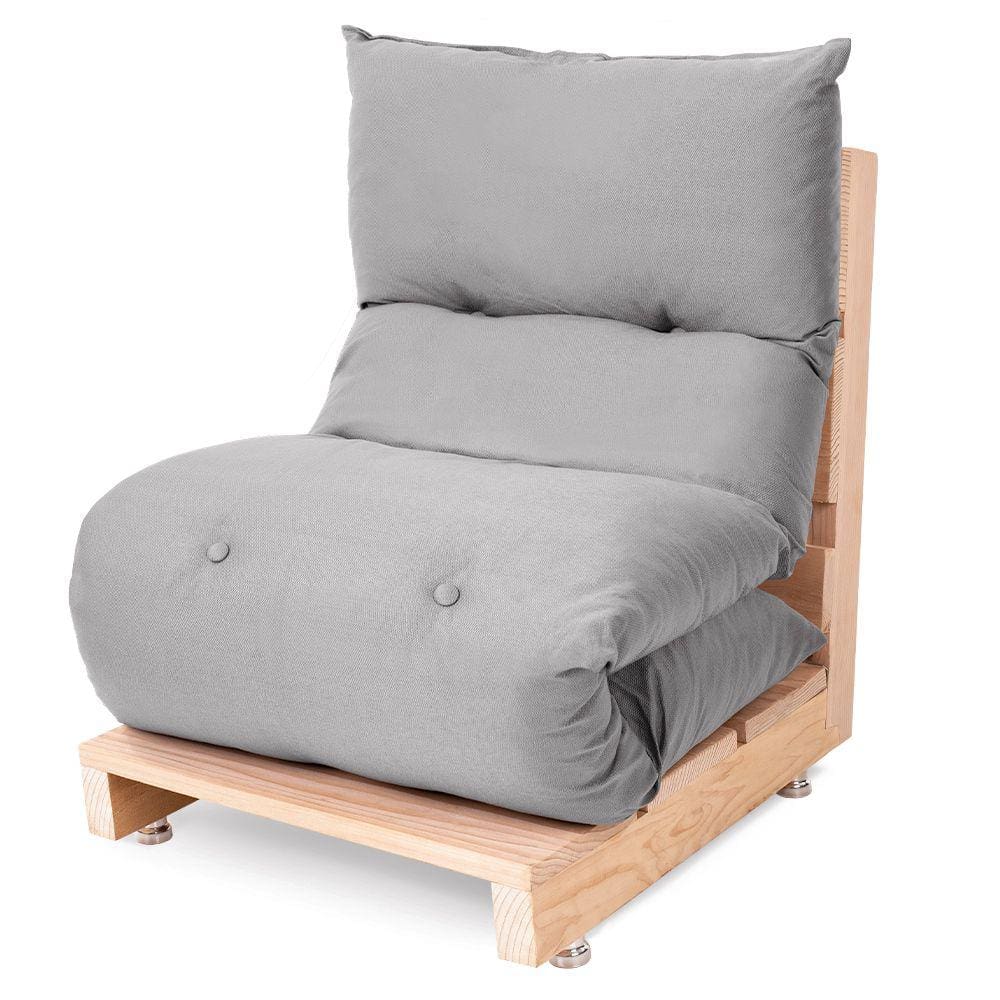 Futon de Espuma Almofada Dobrável Solteiro Cinza Claro 170x60cm - BF Colchões