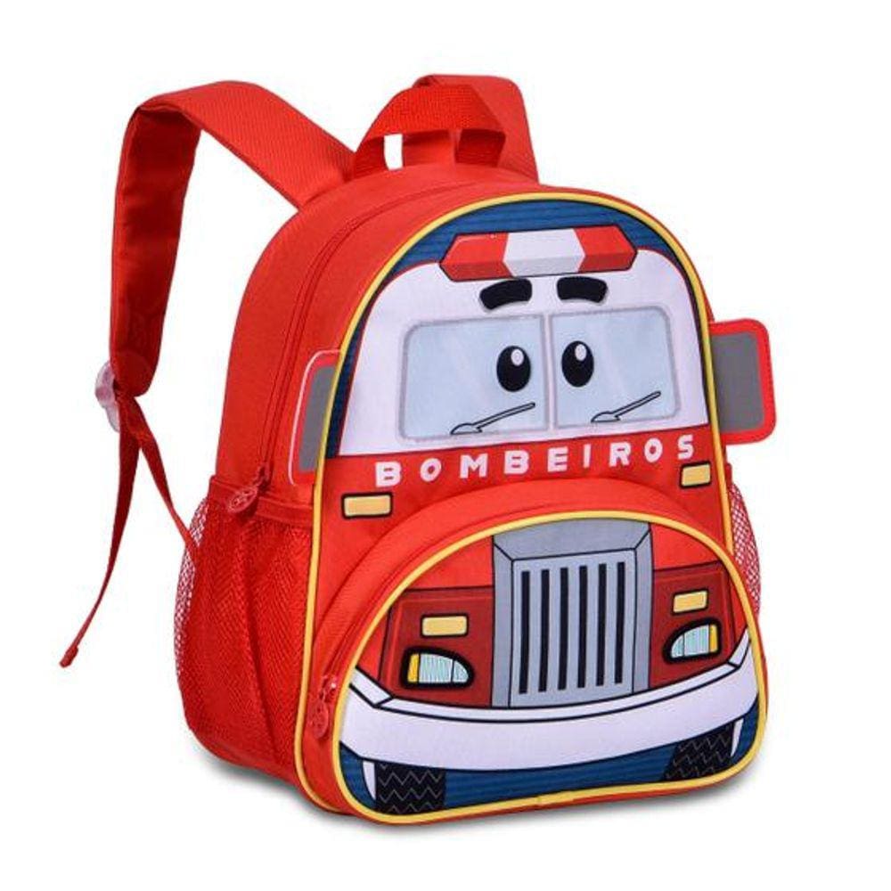 Mochila de Costas 32cm Infantil Carro e Bombeiro Clio CP24000D