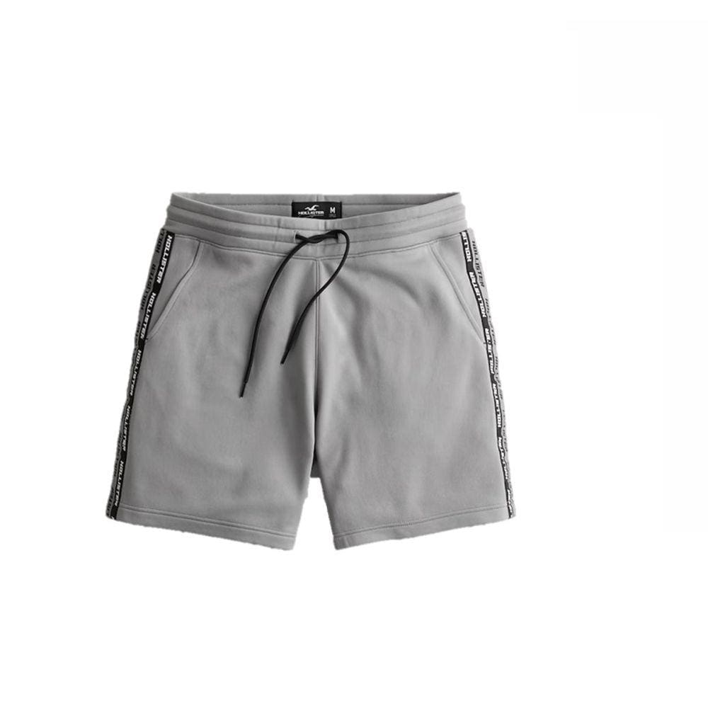 Bermuda de Moletom Hollister Jogger Masculina Cinza