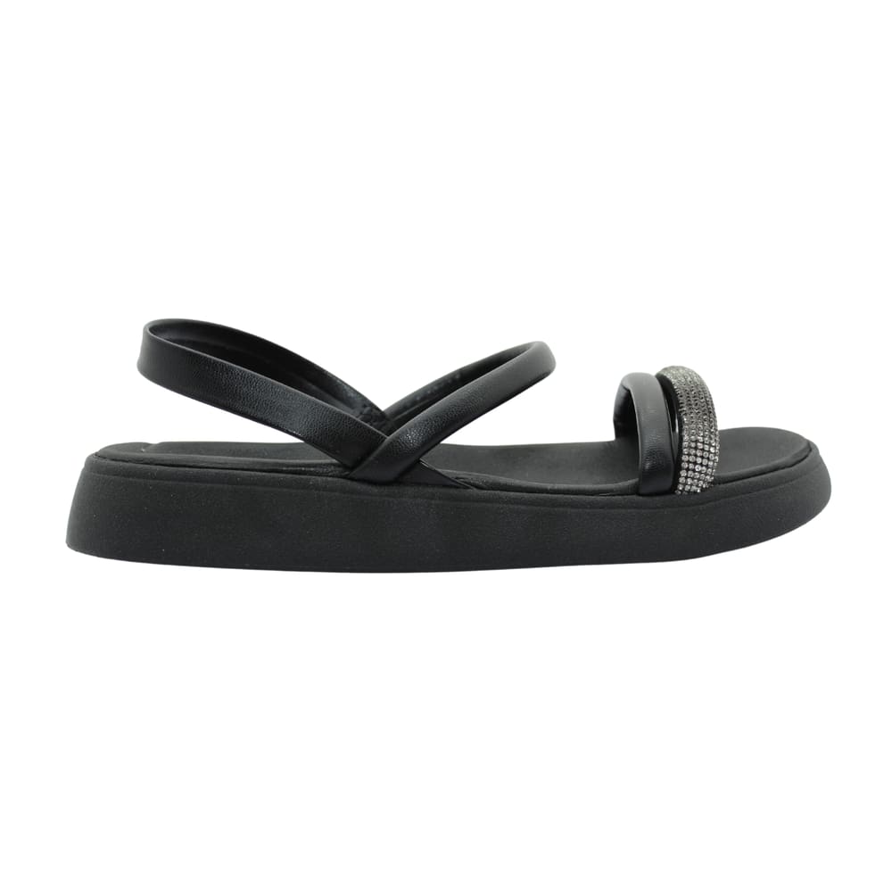 Sandália Feminina Papete Flatform Elástico Moleca Ref:5469.124
