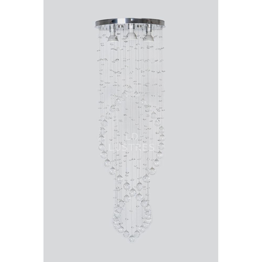Luminária De Cristal Para Sala De Estar Com 1,50m De Altura
