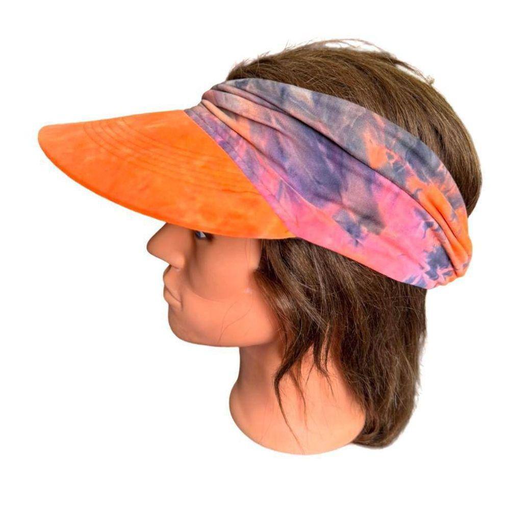 Chapeu Viseira Proteção Solar Colorida Modelo Turbante-5Un