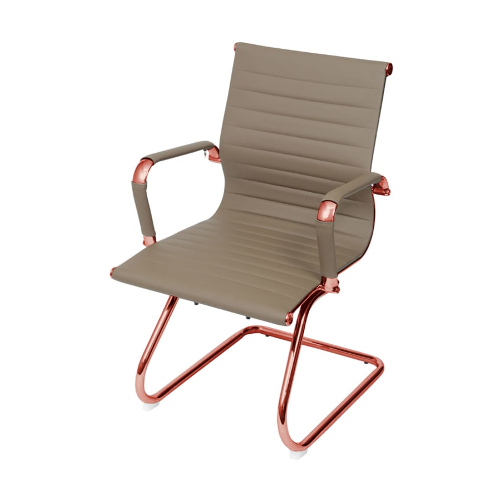 Cadeira De Escritório Eames Caramelo - Fixa | Rose Gold
