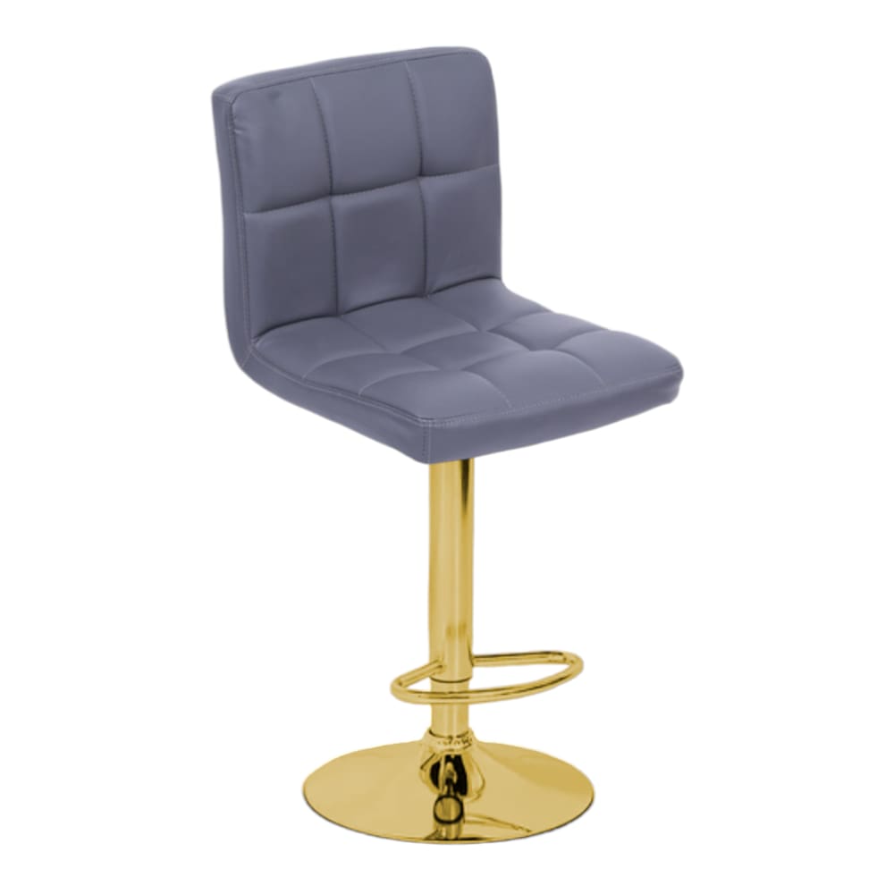 Banqueta Giratória Confort- Cinza | Dourado Brilho
