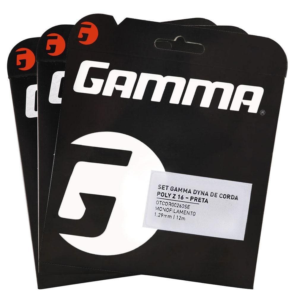 Corda Gamma Dyna Poly Z 16L 1.29mm Preta - Pack com 03 Set Individual