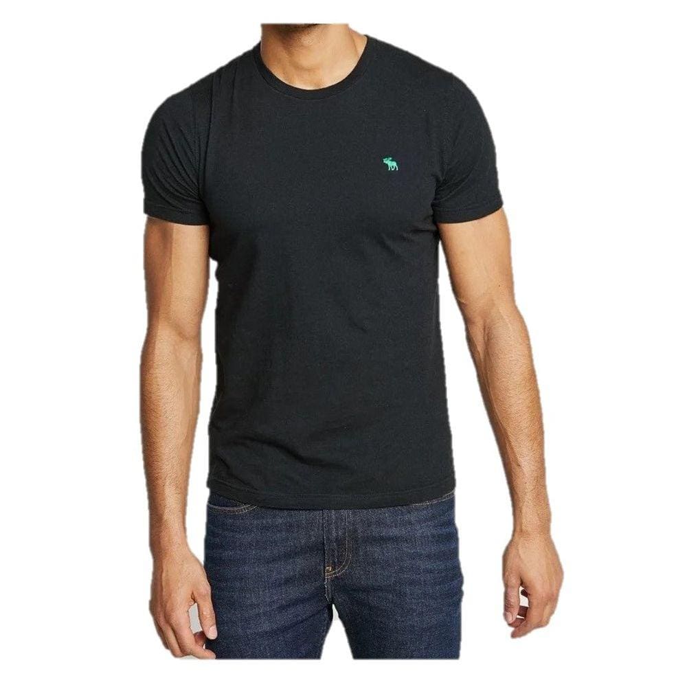 Camiseta Abercrombie Clássica Preta Bordado Verde Tamanho PP