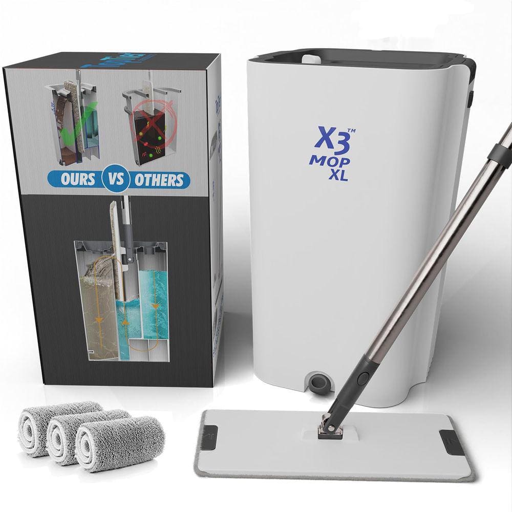 Conjunto de esfregões TopTier Products X3 Mop XL com 3 almofadas reutilizáveis