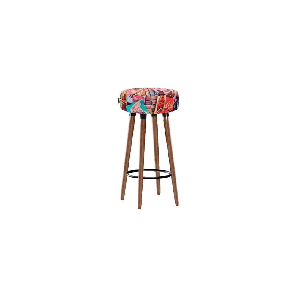 Banqueta Alta Pés Palito Roma Coca Cola 70cm