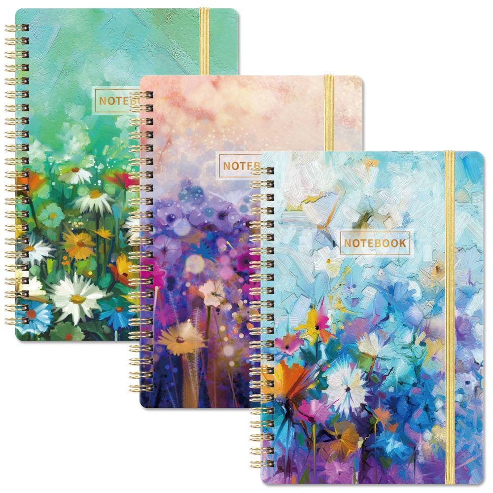 Caderno espiral MaaiBok A5 Ruled Journal, pacote com 3 pacotes com bolso