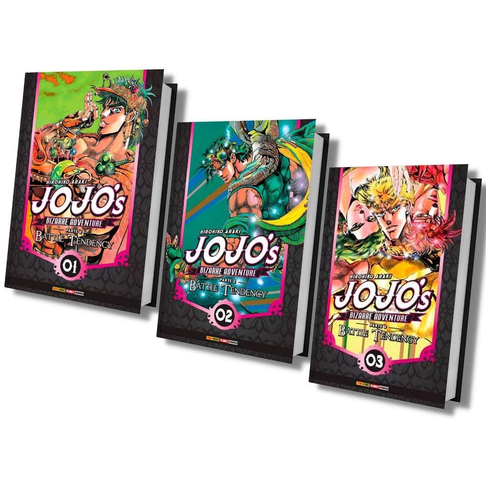 Jojo`s Bizarre Adventure Parte 2 - Battle Tendency, KIT Mangá Vol. 1 Ao 3 Lacrado em Português
