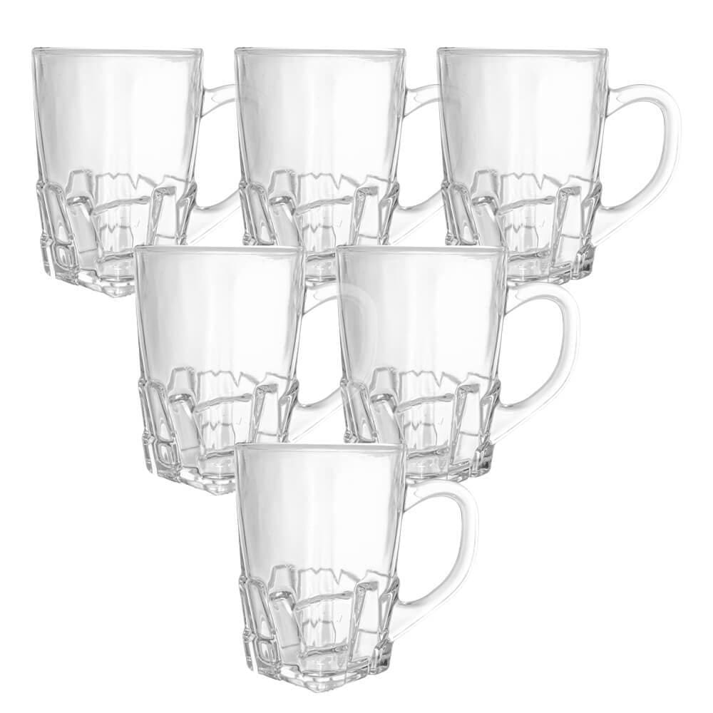 Jogo de Canecas de Café em Vidro Texas 170ml 6 peças -Casambiente