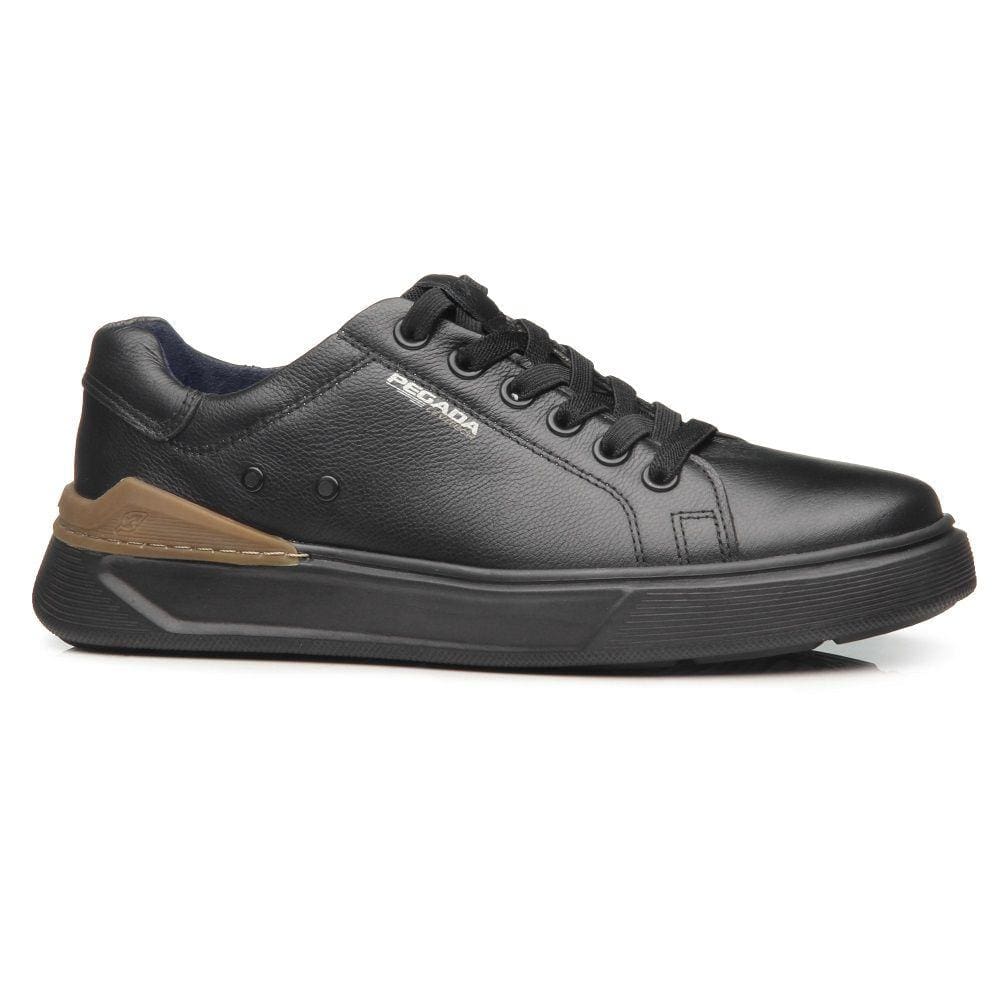 Sapatênis Couro Pegada 110901 Masculino - Preto