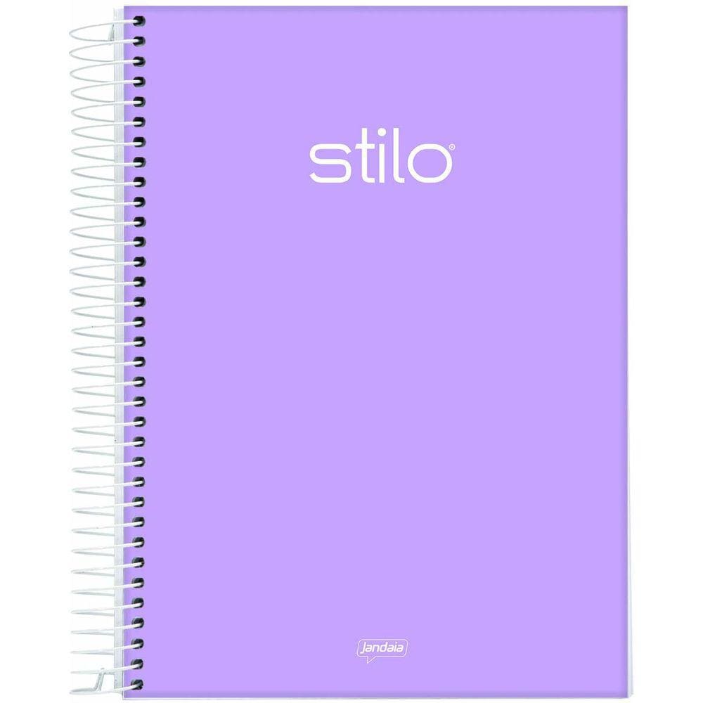 Caderno Espiral Stilo Lilás Jandaia 10 Matérias 160 Folhas