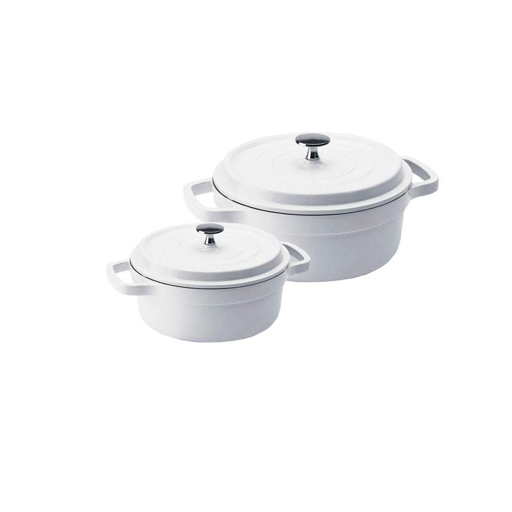 Kit Conjunto Caçarola Hercules Revestimento Ceramico Indução Branca 3L + 4,3L