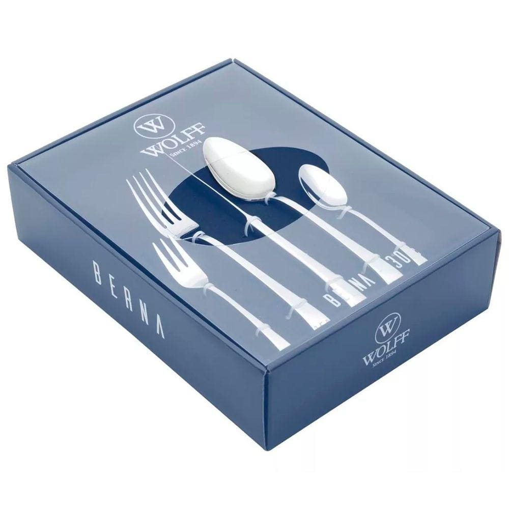 Faqueiro Wolff Aço Inox Berna 30 Peças Com Estojo Gift Box
