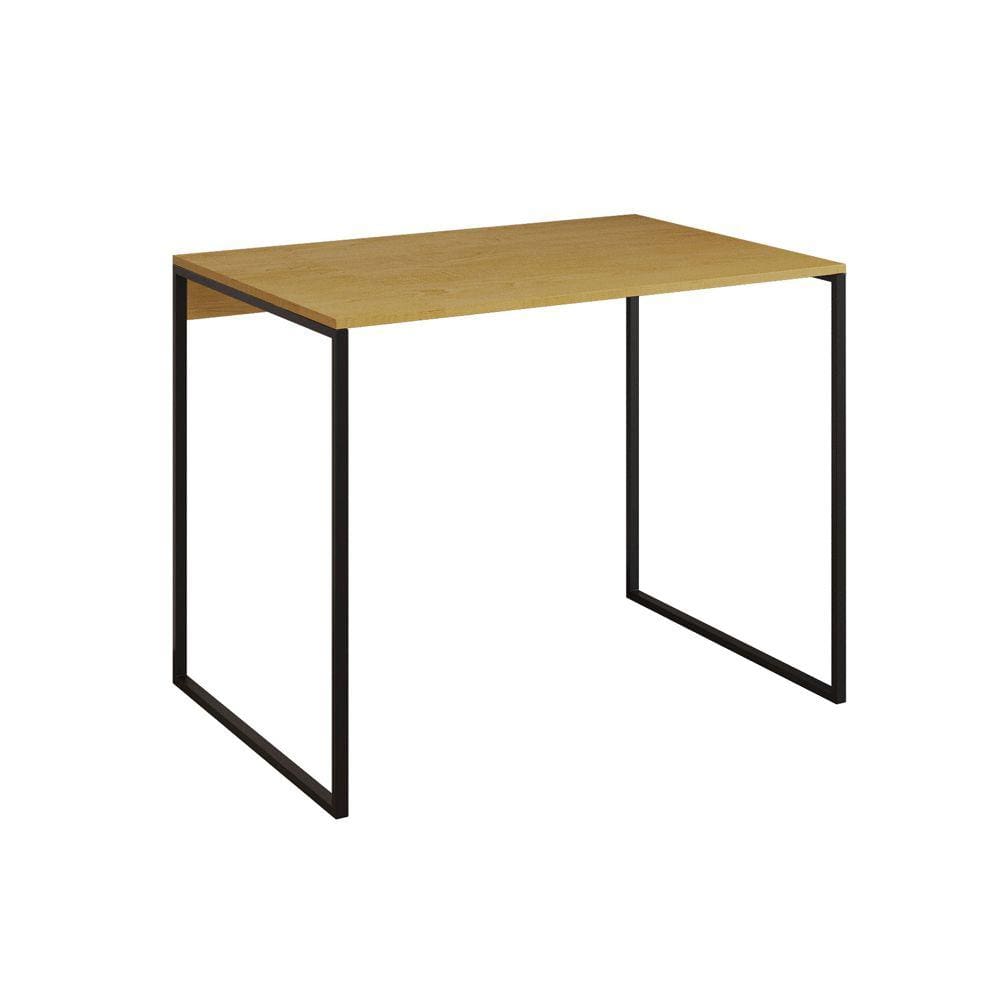 Mesa para Escritório Industrial Base Ferro Preto Tampo Mdp Canela 110x50
