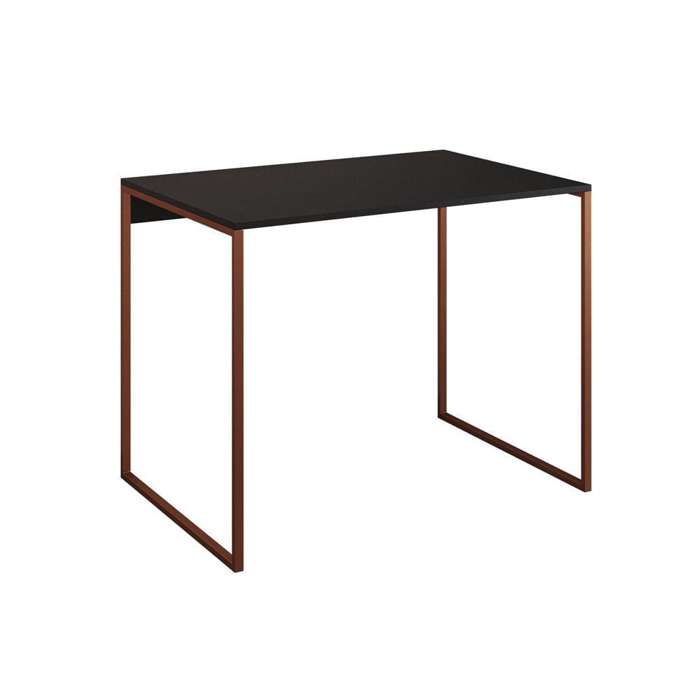 Mesa para Escritório Industrial Ferro Cobre Tampo Mdp Preto 110x50