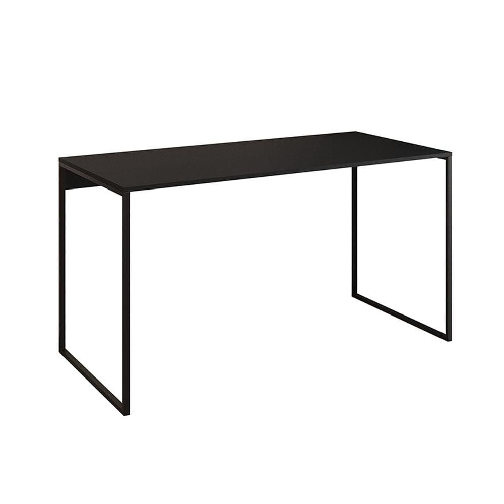 Mesa para Escritório Industrial Base Ferro Preto Tampo Mdp Preto 120x60