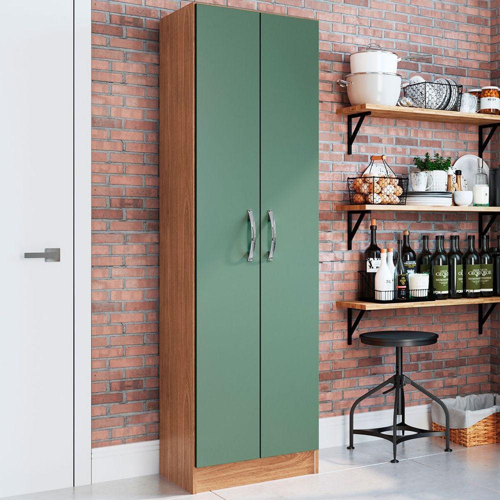 Armário Multiuso Milano 2 Portas 5 Prateleiras Freijó/Oliva - Irm Móveis