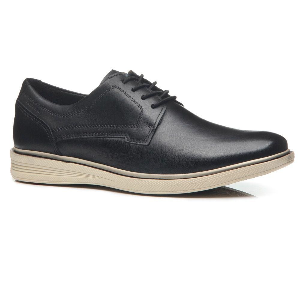 Sapato Couro Com Cadarço Pegada 126101-02 Masculino - Preto