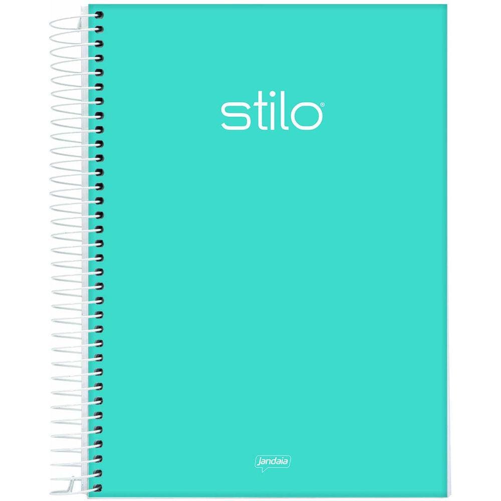 Caderno Espiral Stilo Azul Pastel 10 Matérias 160 Folhas